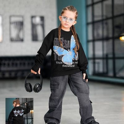بلیز لانگ چاپی نگینی فینگر دار  فروش عمده پوشاک