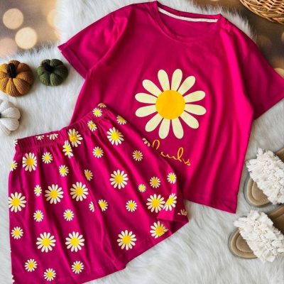 ست کراپ شورتک بابونه فروش عمده پوشاک
