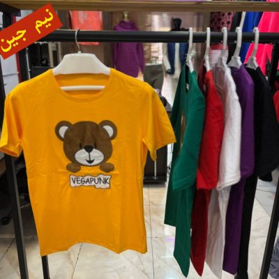 ✴️تیشرت پنبه سوپر استیکری خرس✴️ کد10277 فروش عمده پوشاک