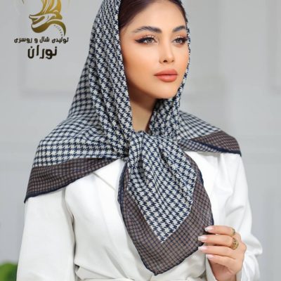 روسری کرپ نخ سیا اسکارف اعلاء  فروش عمده پوشاک