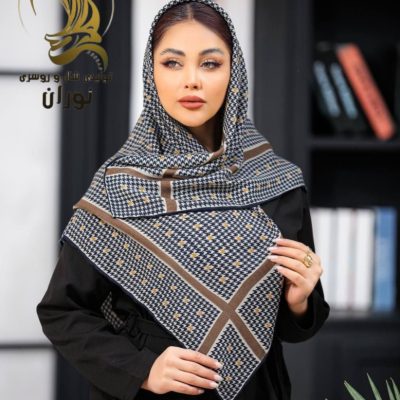 روسری کرپ نخ سیا اسکارف اعلاء  فروش عمده پوشاک