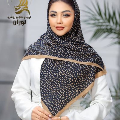 روسری کرپ نخ سیا اسکارف اعلاء فروش عمده پوشاک