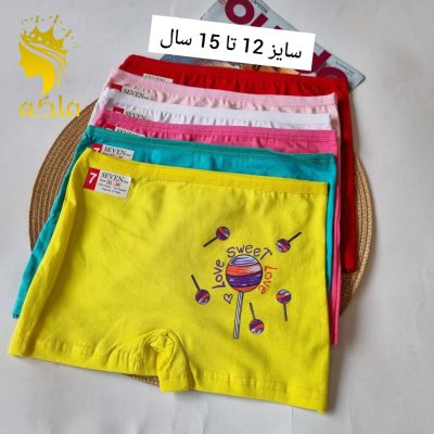 شورت نخ پنبه پادار دخترانه درجه یک  فروش عمده پوشاک