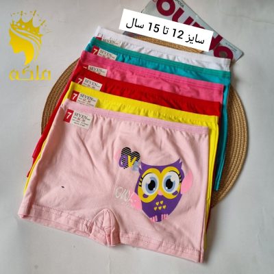 شورت نخ پنبه پادار دخترانه درجه یک  فروش عمده پوشاک