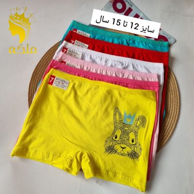 شورت نخ پنبه پادار دخترانه درجه یک  فروش عمده پوشاک