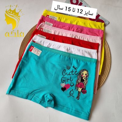 شورت نخ پنبه پادار دخترانه درجه یک  فروش عمده پوشاک