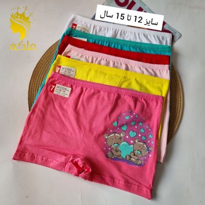 شورت نخ پنبه پادار دخترانه درجه یک  فروش عمده پوشاک