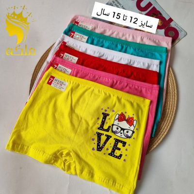 شورت نخ پنبه پادار دخترانه درجه یک فروش عمده پوشاک