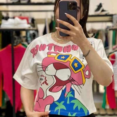 کراپ پلنگ صورتی  فروش عمده پوشاک