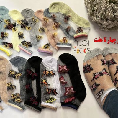 مچی بچگانه،فانتزی،طرح پروانه و زنبور،شیشه ای فروش عمده پوشاک