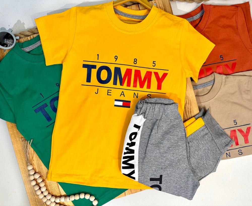 خرید عمده 👫تیشرت شلوارک اسپرت tommy پنبه نواردوزی