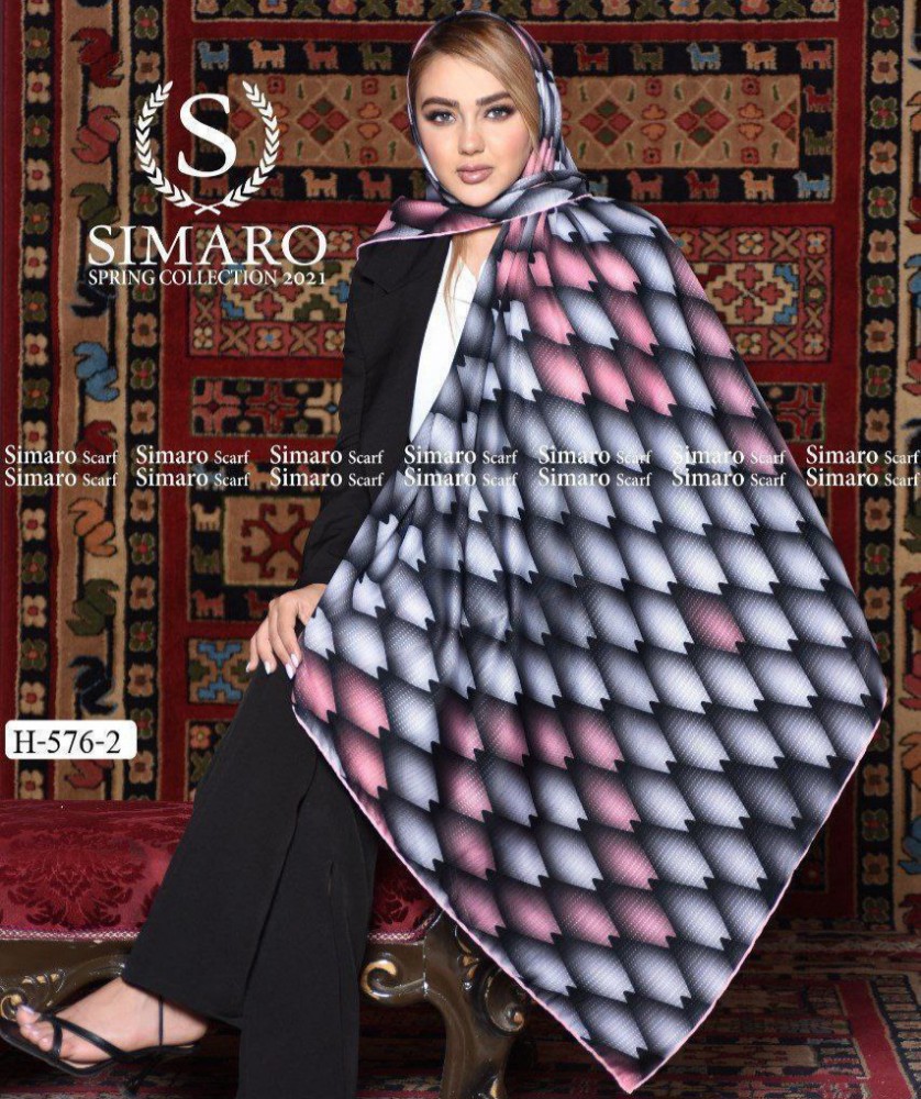 خرید عمده روسری سیمارو حریر کرپ سایز ۱۴۰