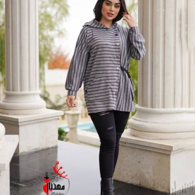 خرید عمده تونیک تک کلاهدار دکمه نما بغل بندی