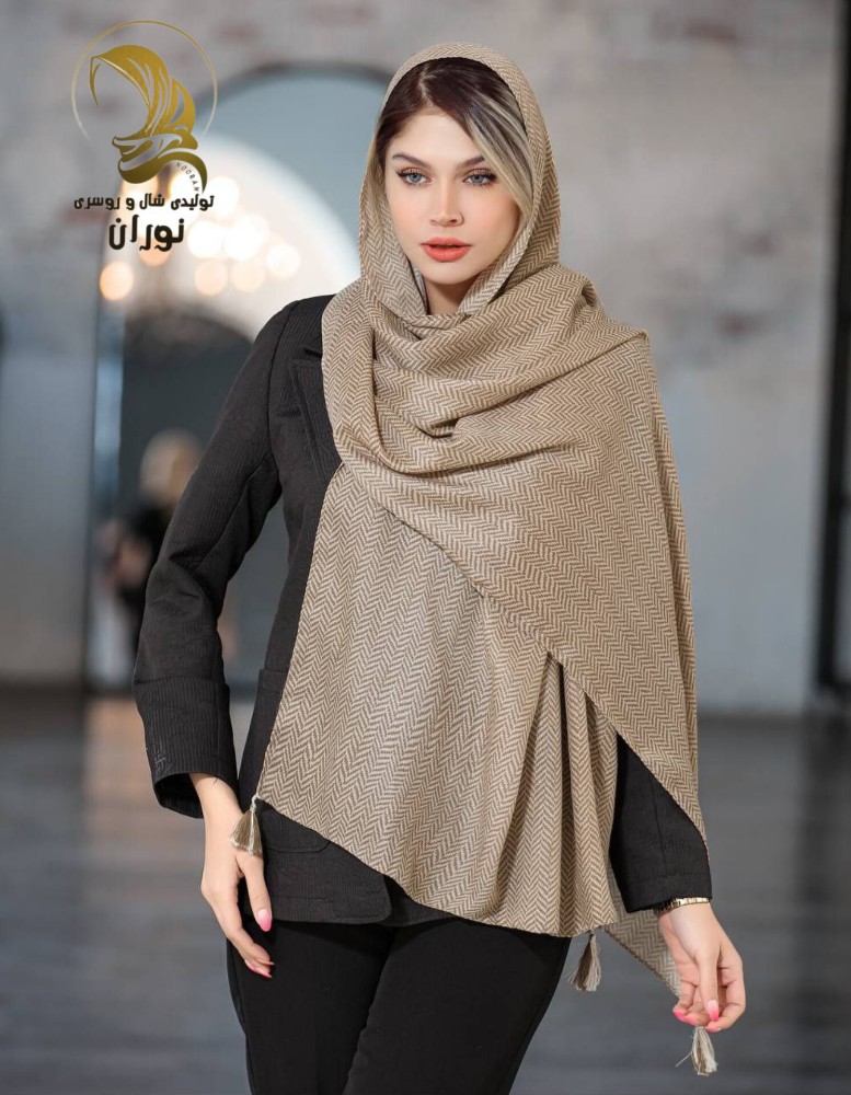 شال نخی سیا اسکارف منگوله دار اعلاء