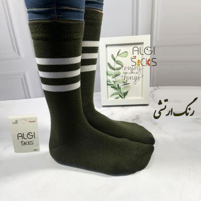 خرید عمده ساقدار زنانه و زیر مردانه،طرح ۳ خط،رنگ ارتشی