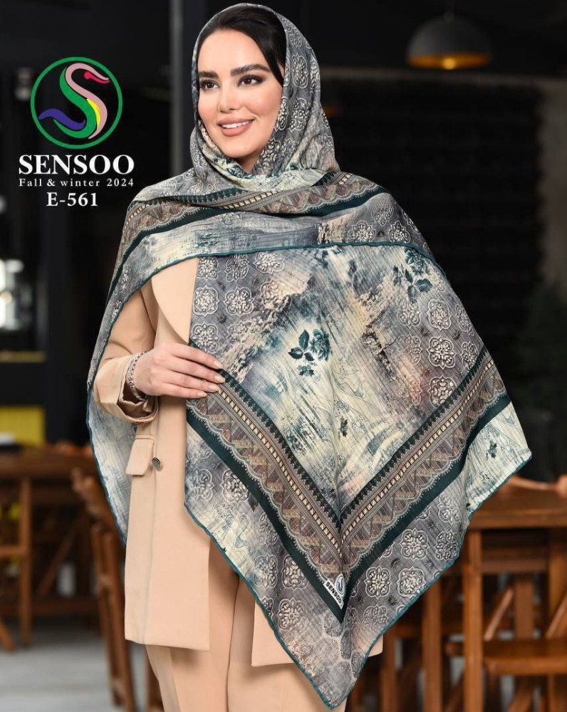 خرید عمده روسری کرپ حریر سایز ۱۲۰