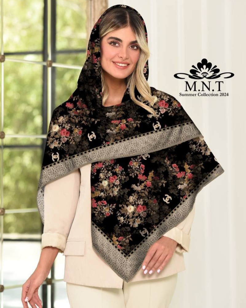 روسری زنانه کرپ حریرسایز ۱۲۰