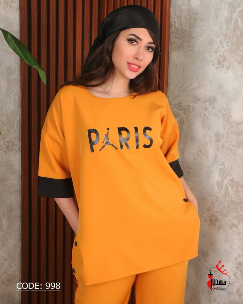 خرید عمده ست بلوز شلوار اسپرت چاپ PARIS
