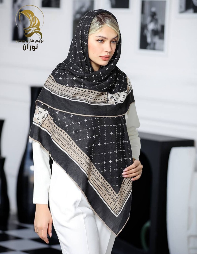 خرید عمده روسری نخی پاییزه دست دوز اعلاء