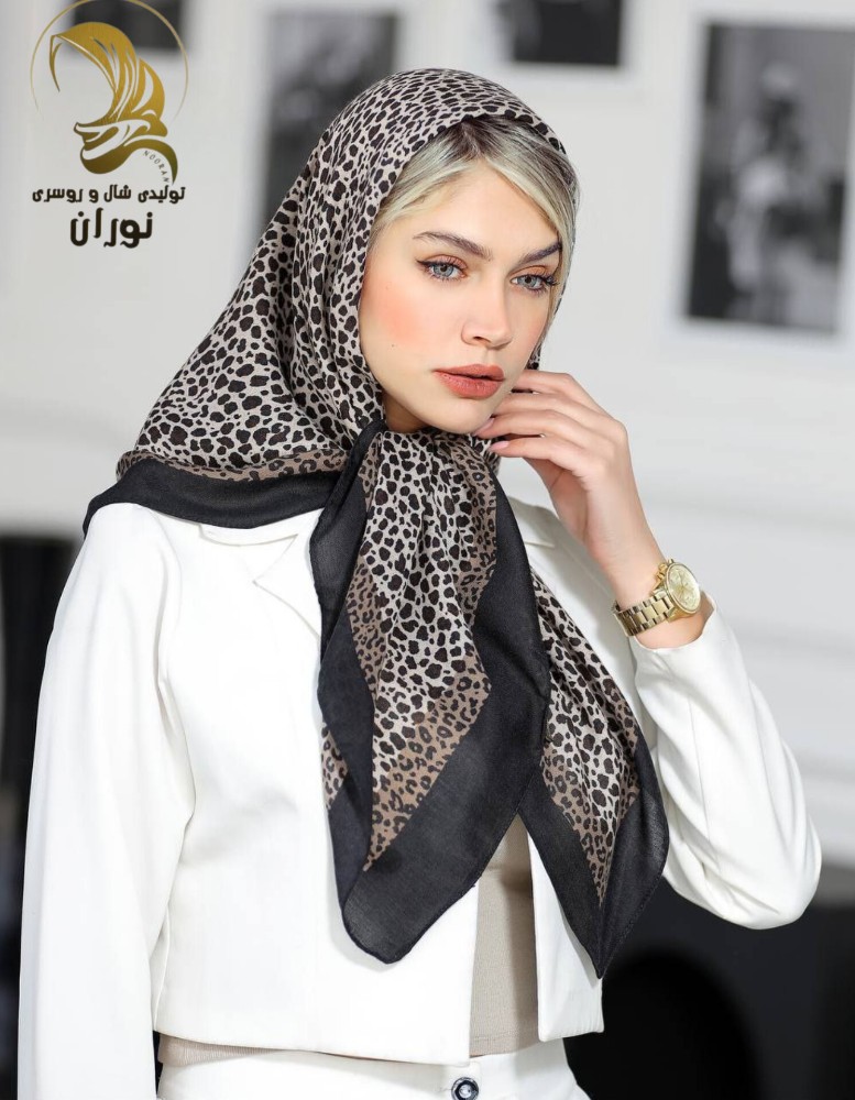 خرید عمده روسری کرپ نخ سیا اسکارف اعلاء