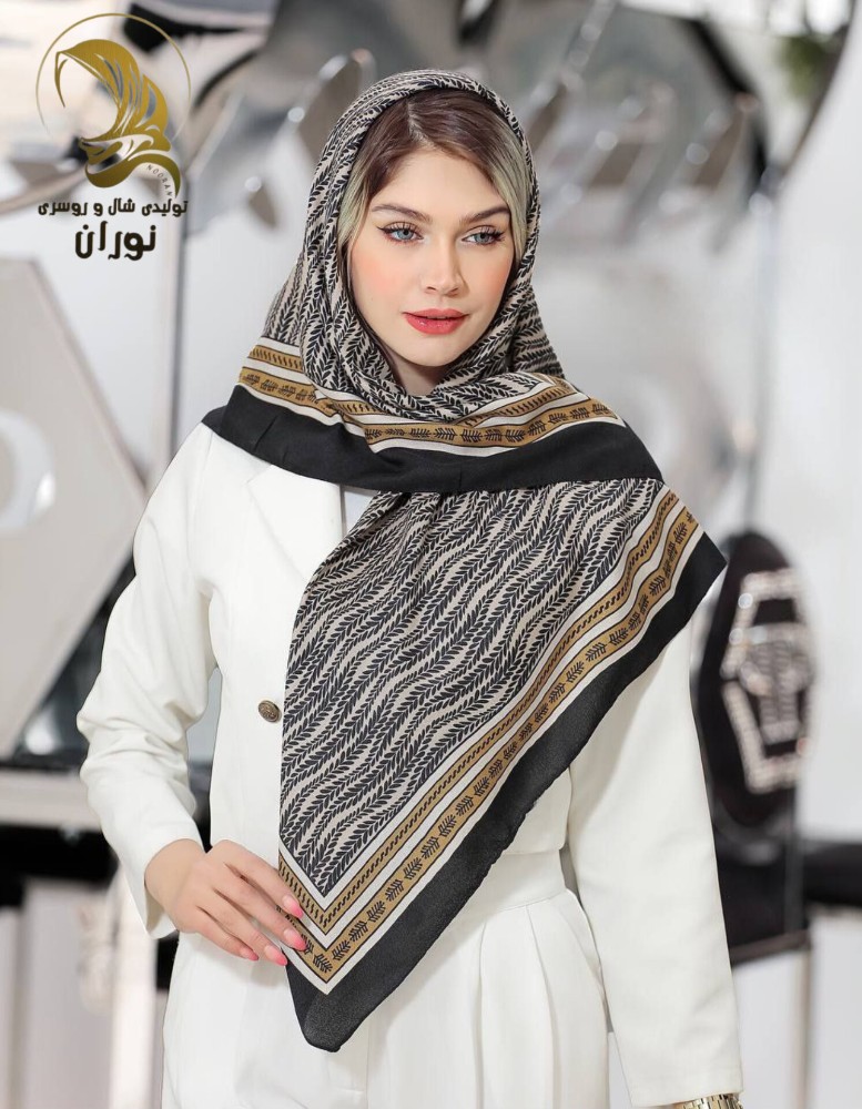 روسری کرپ نخ سیا اسکارف اعلاء