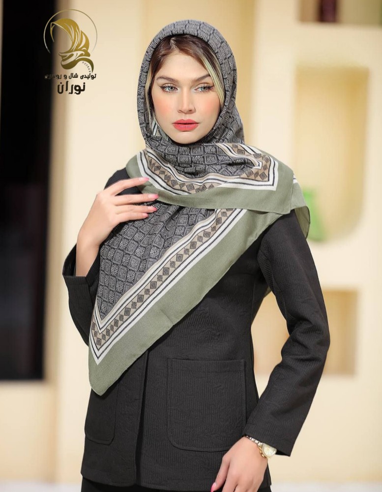 روسری کرپ نخ سیا اسکارف اعلاء
