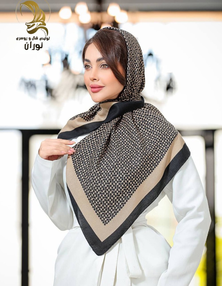 روسری کرپ نخ سیا اسکارف اعلاء