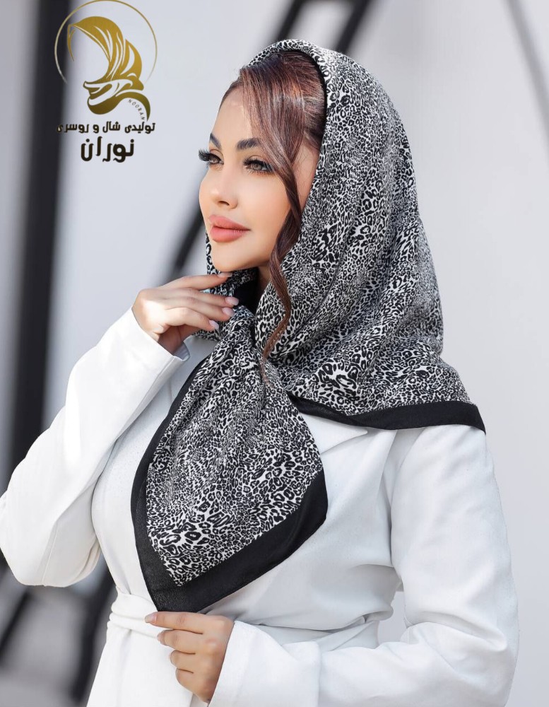 خرید عمده روسری کرپ نخ سیا اسکارف اعلاء