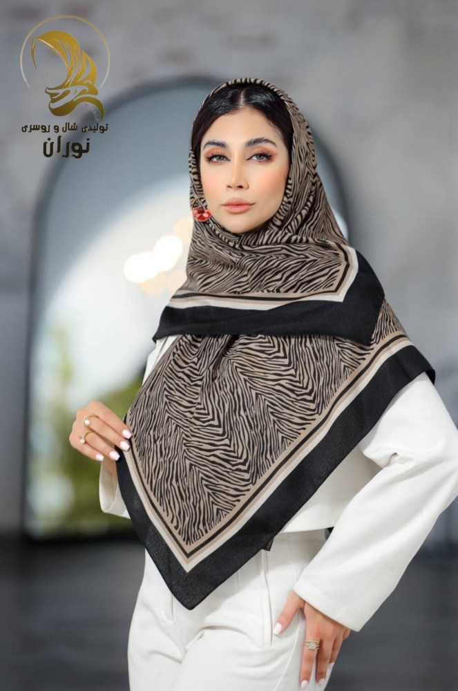 خرید عمده روسری کرپ نخ سیا اسکارف اعلاء