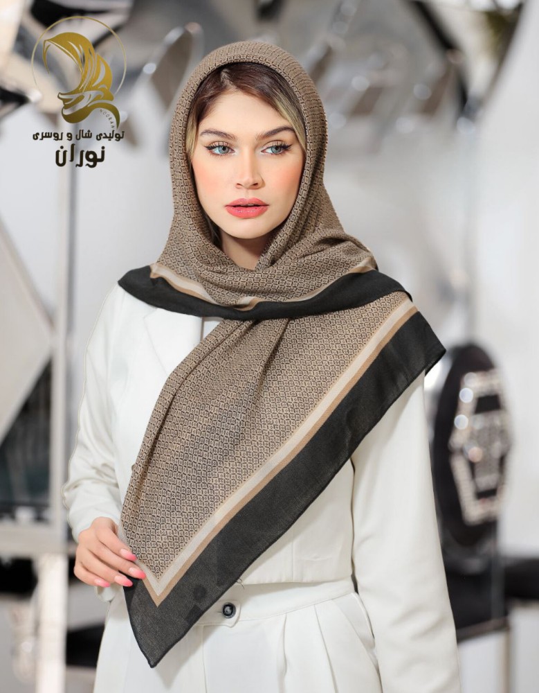 خرید عمده روسری کرپ نخ سیا اسکارف اعلاء