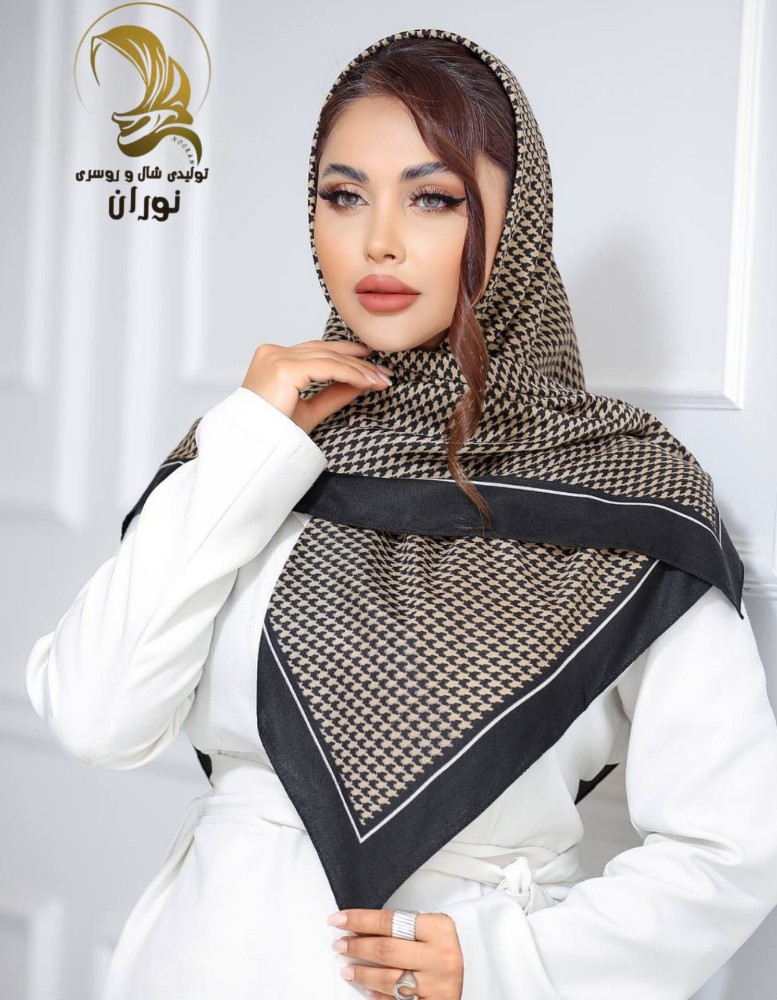 خرید عمده روسری کرپ نخ سیا اسکارف اعلاء