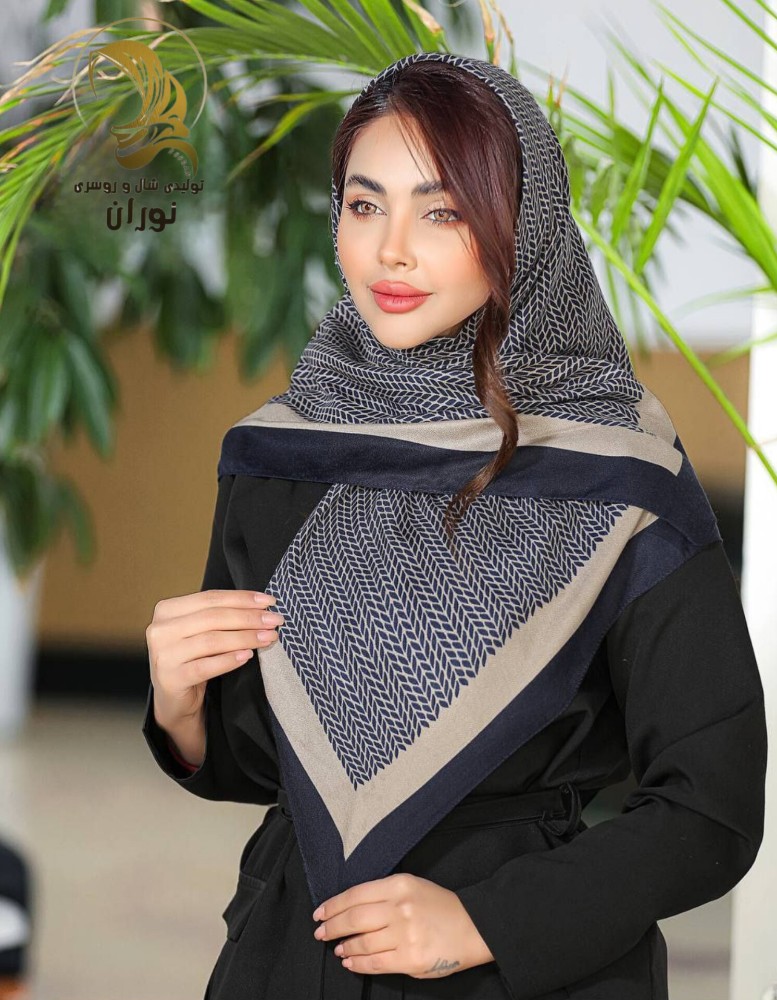 خرید عمده روسری کرپ نخ سیا اسکارف اعلاء