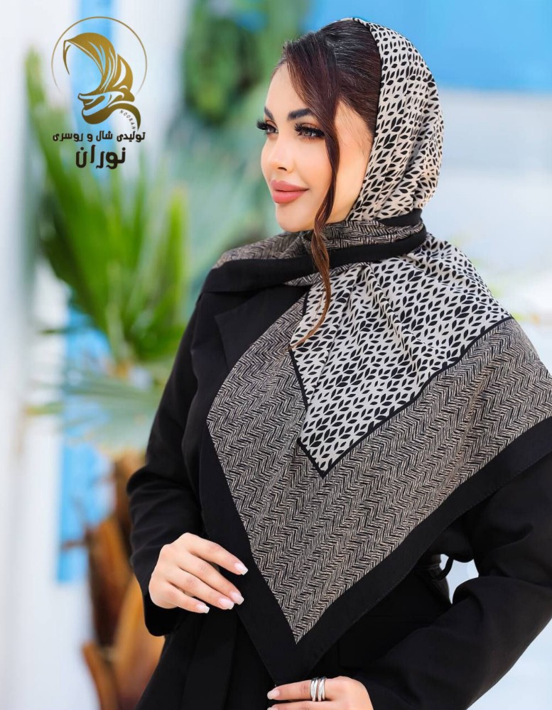 خرید عمده روسری کرپ نخ سیا اسکارف اعلاء