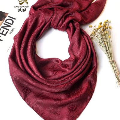 خرید عمده روسری ژاکارد دوردوخت طرح پتینه Fendi اعلاء