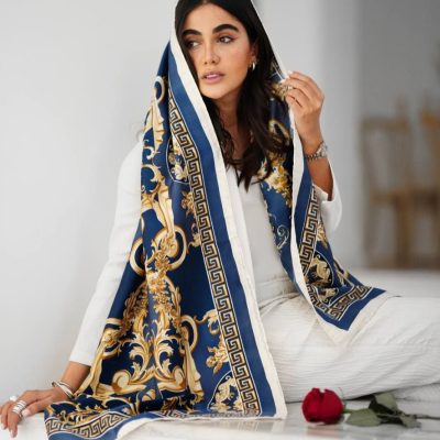 خرید عمده شال ابریشم ژاکارد زنانه