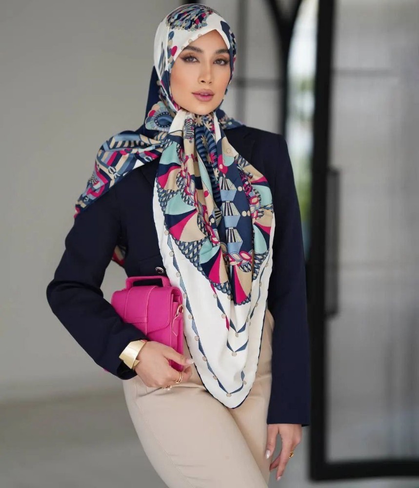 فروش عمده روسری ابریشم توییل زنانه سایز ۱۴۰ - شال و روسری زنانه عمده