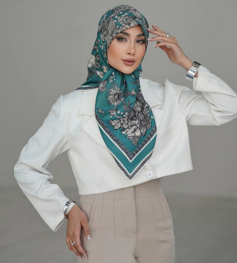 فروش عمده روسری ابریشم توییل زنانه سایز ۱۰۰ - شال و روسری زنانه عمده