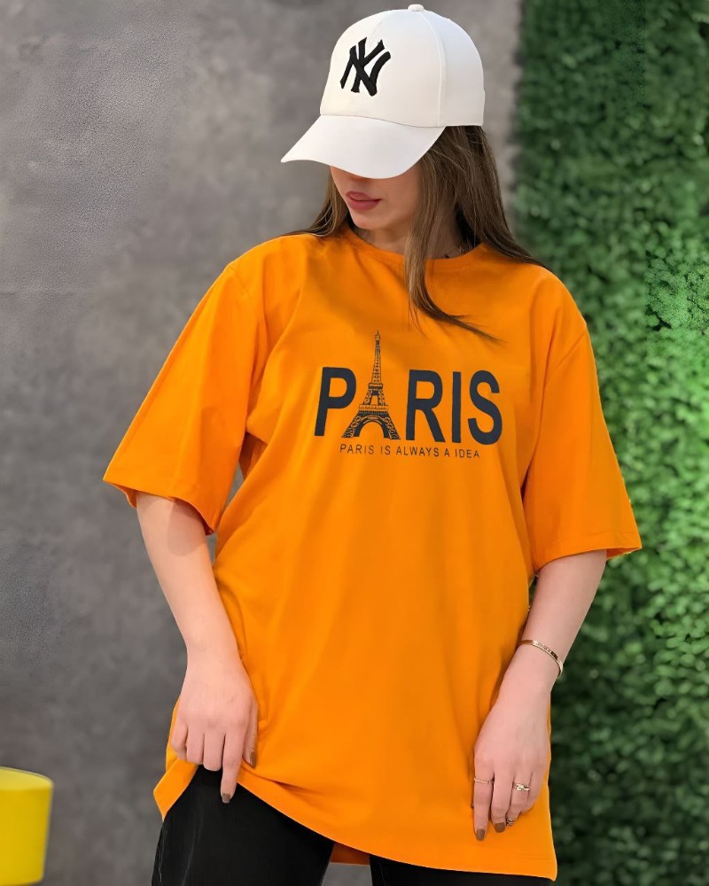 خرید عمده تیشرت چاپ PARIS سوپر اسپان - تاپ و تیشرت زنانه عمده