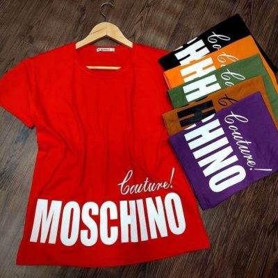خرید عمده تیشرت پنبه چاپ MOSCHINO - تاپ و تیشرت زنانه عمده