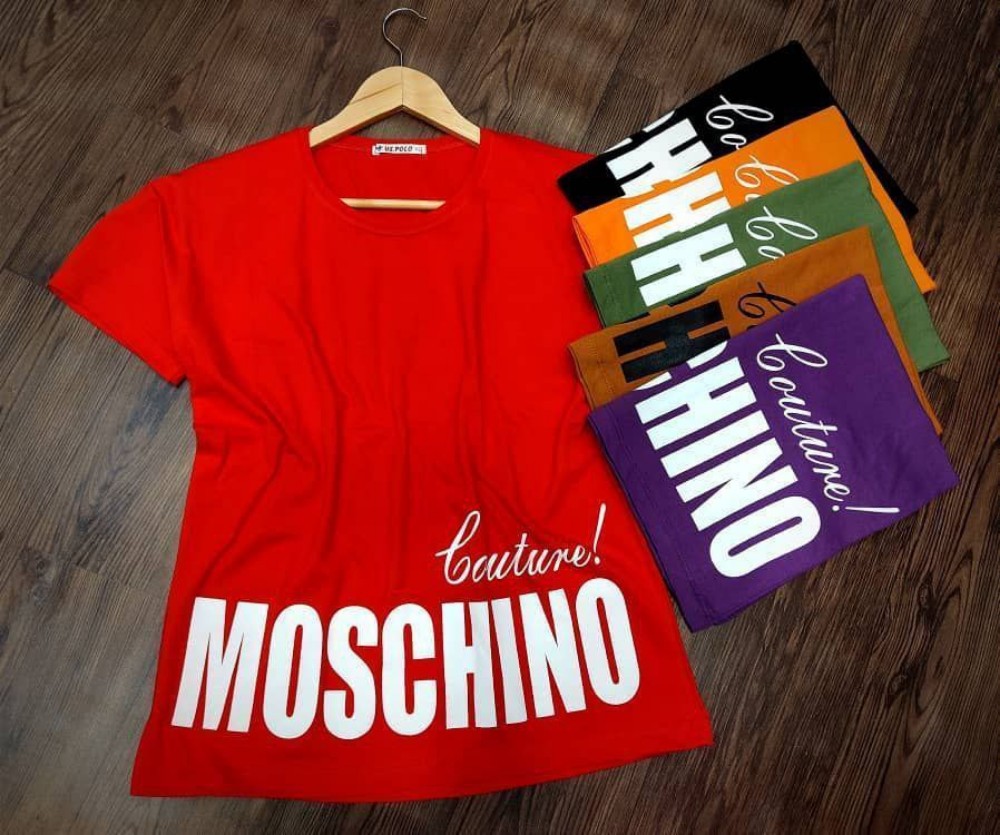 خرید عمده تیشرت پنبه چاپ MOSCHINO - تاپ و تیشرت زنانه عمده