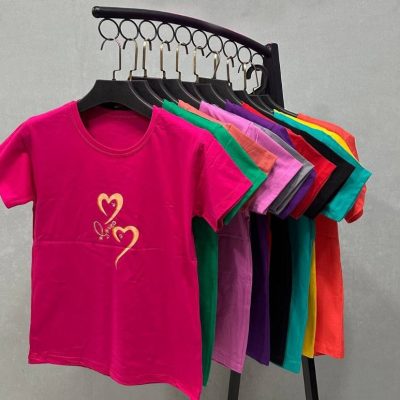 خرید عمده ️تیشرت سوپر پنبه چاپی اعلاء ️ کد3524 - تاپ و تیشرت زنانه عمده
