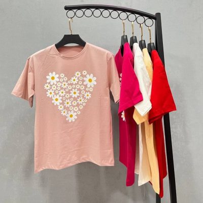 خرید عمده ️تیشرت سوپر پنبه چاپی اعلاء ️ - تاپ و تیشرت زنانه عمده