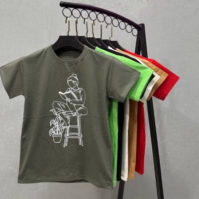خرید عمده ️تیشرت سوپر پنبه چاپی اعلاء ️ کد00534 - تاپ و تیشرت زنانه عمده