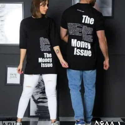 خرید عمده تیشرت مشکی پنبه چاگ MONEY اسپرت کد5688.1 - تاپ و تیشرت زنانه عمده