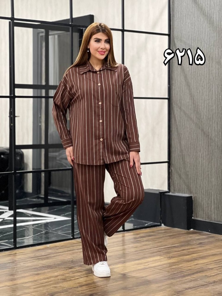 خرید عمده ست شومیز شلوار لنین دیپلمات کد6215 - شومیز زنانه عمده