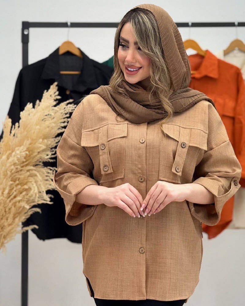 فروش عمده شومیز زنانه جیب صلیبی - شومیز زنانه عمده
