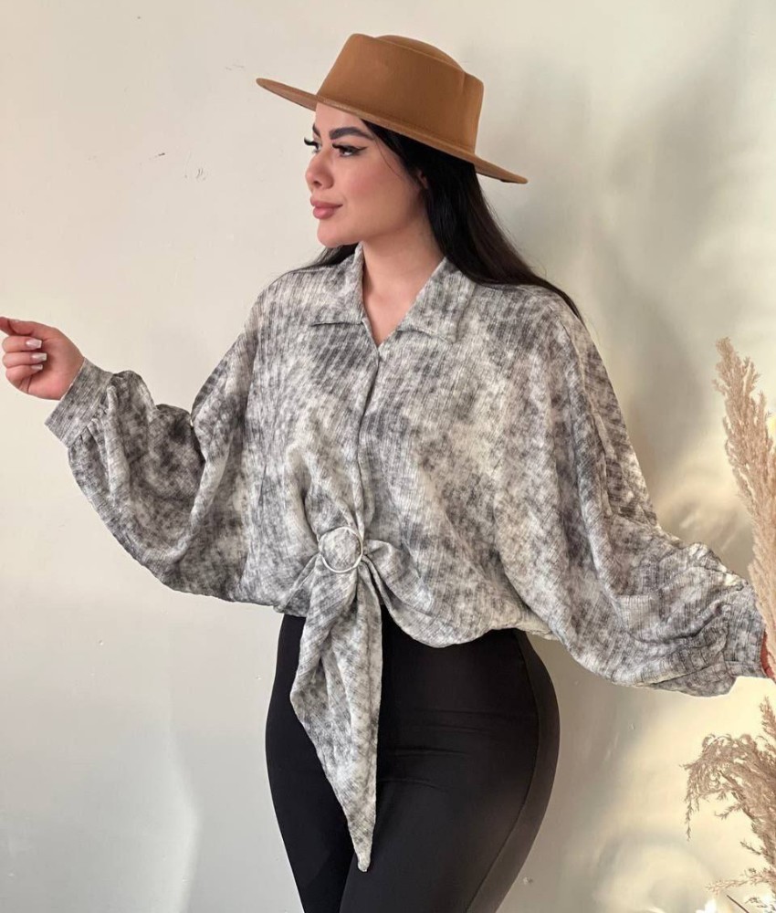 فروش عمده شومیز کیمونو جلو گره ای زنانه - شومیز زنانه عمده