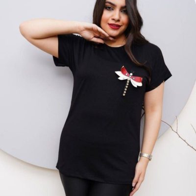 فروش عمده تیشرت زنانه نگین کاری - تاپ و تیشرت زنانه عمده