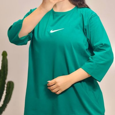 فروش عمده تیشرت لانگ آستین ۳ ربع زنانه پنبه - تاپ و تیشرت زنانه عمده