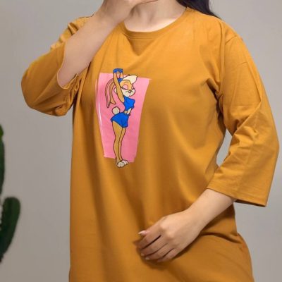 فروش عمده تیشرت لانگ آستین ۳ ربع زنانه پنبه - تاپ و تیشرت زنانه عمده